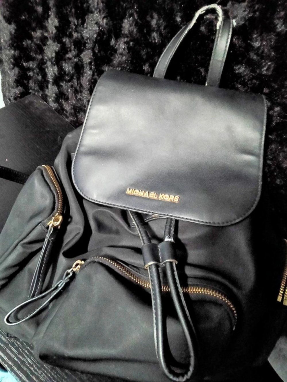 Michael Kors Sable Large Nylon Backpack Black
